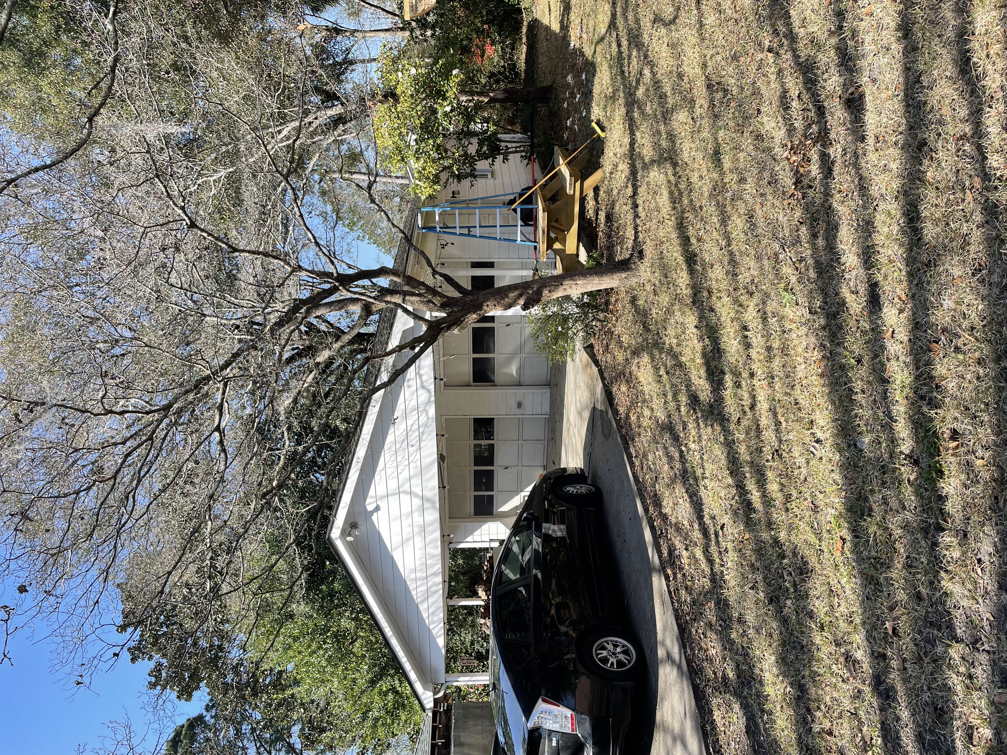 Studio before, garage exterior
