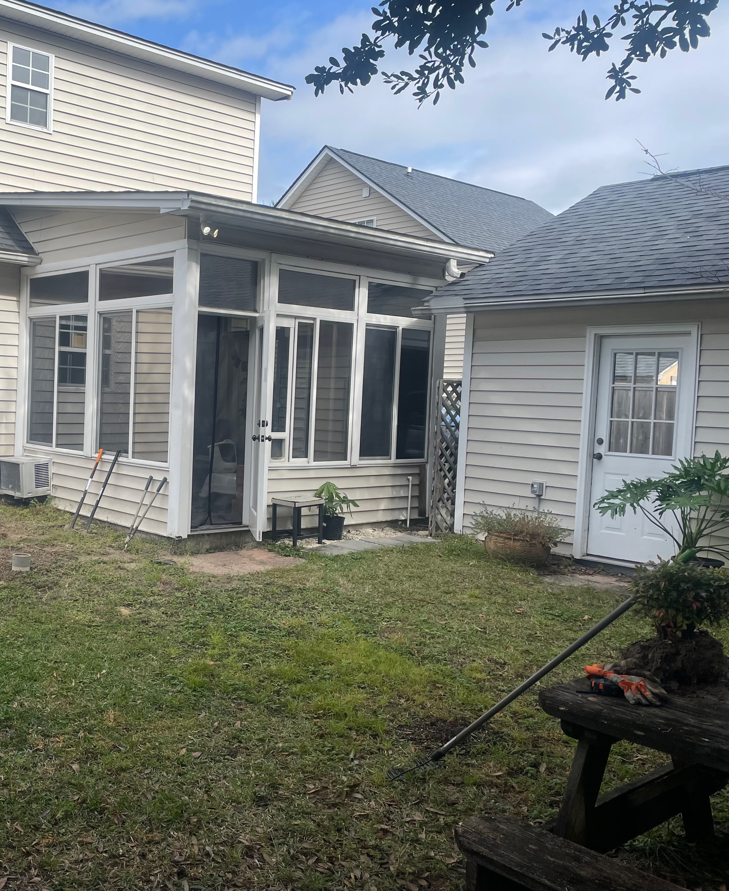 Backyard before