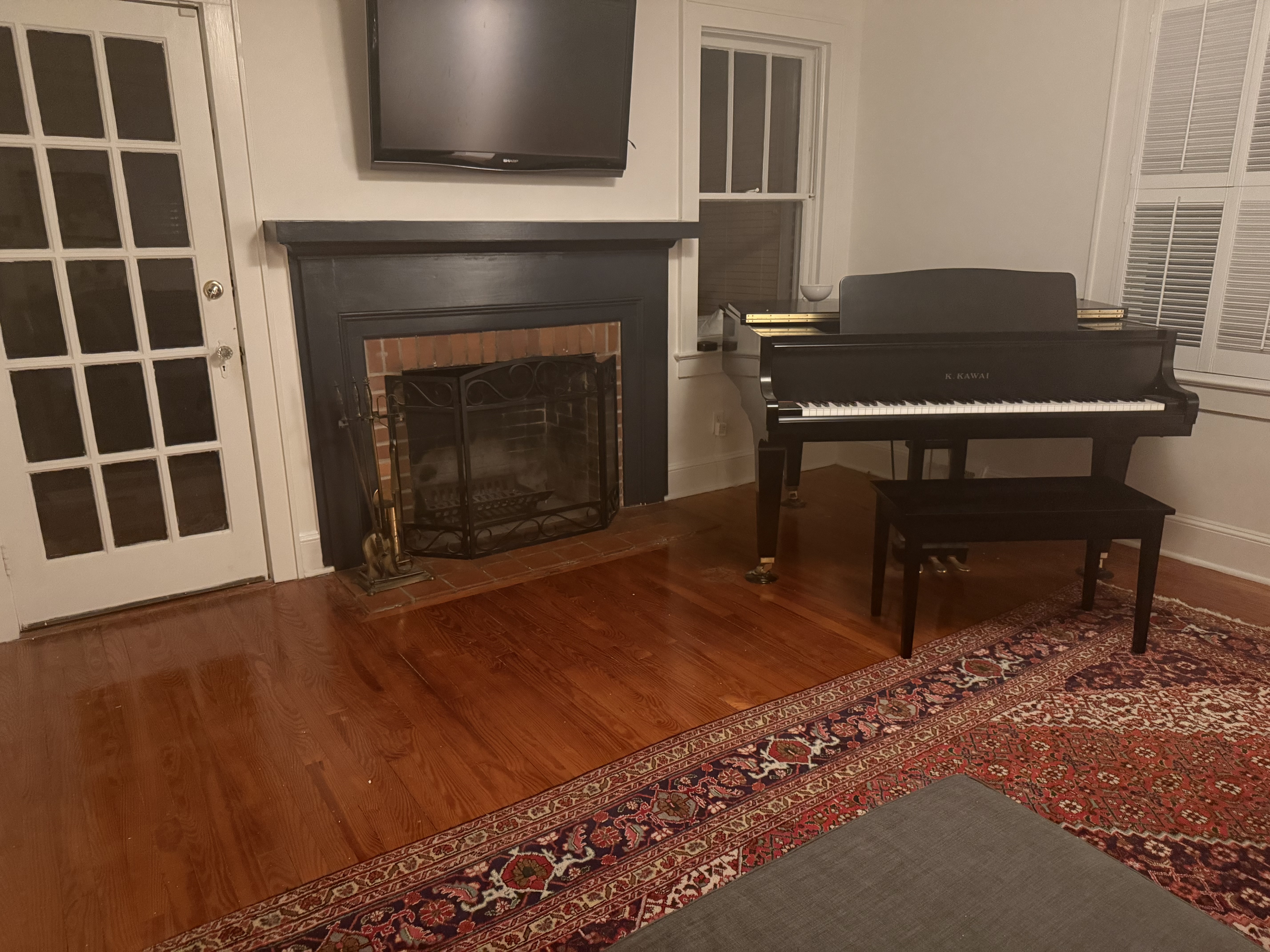 Fireplace after, wider view
